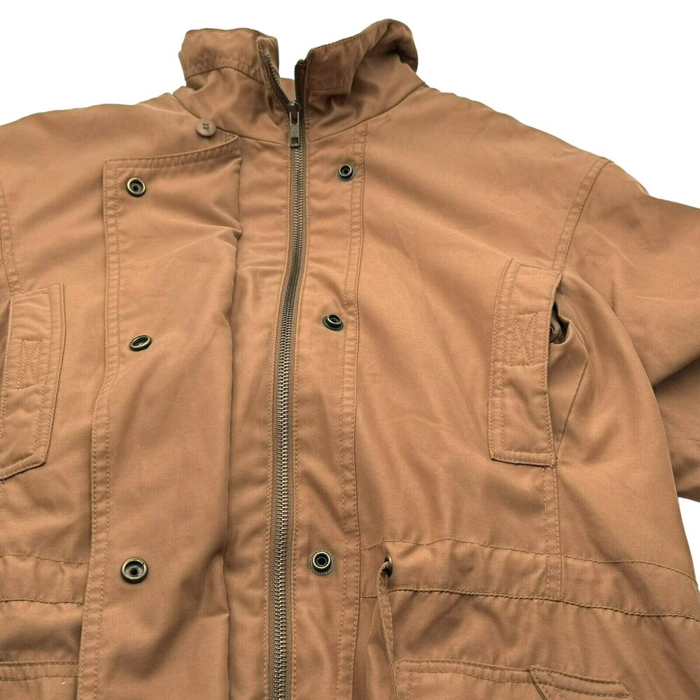 NEW YORK & CO Women's Small‎ Brown Light Jacket Zip Snap Pockets Fleece Lined